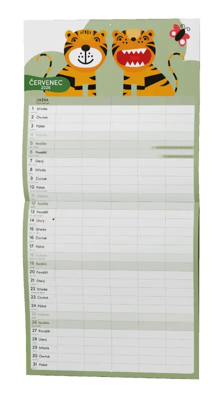 Nástěnný kalendář 2026 Rodinný plánovací kalendář