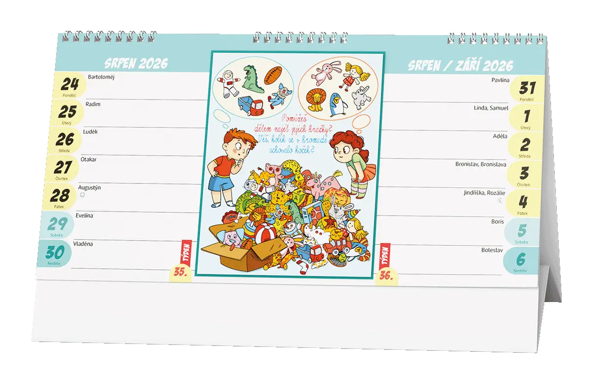 Stolní kalendář 2026 Kreativní kalendář pro děti