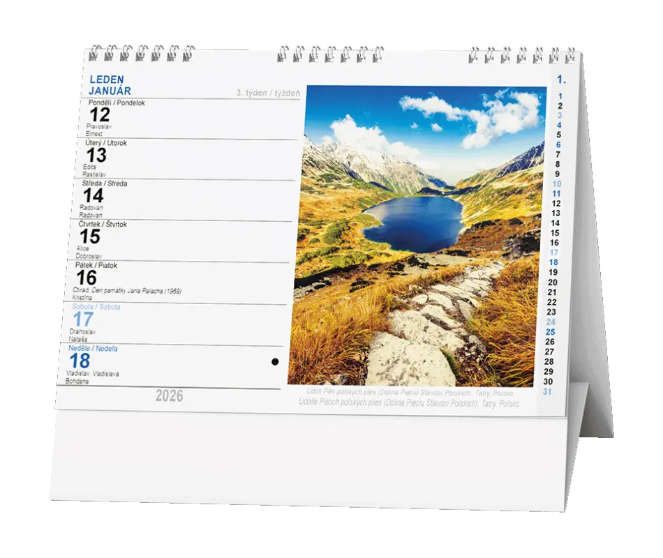 Stolní kalendář 2026 Tatry