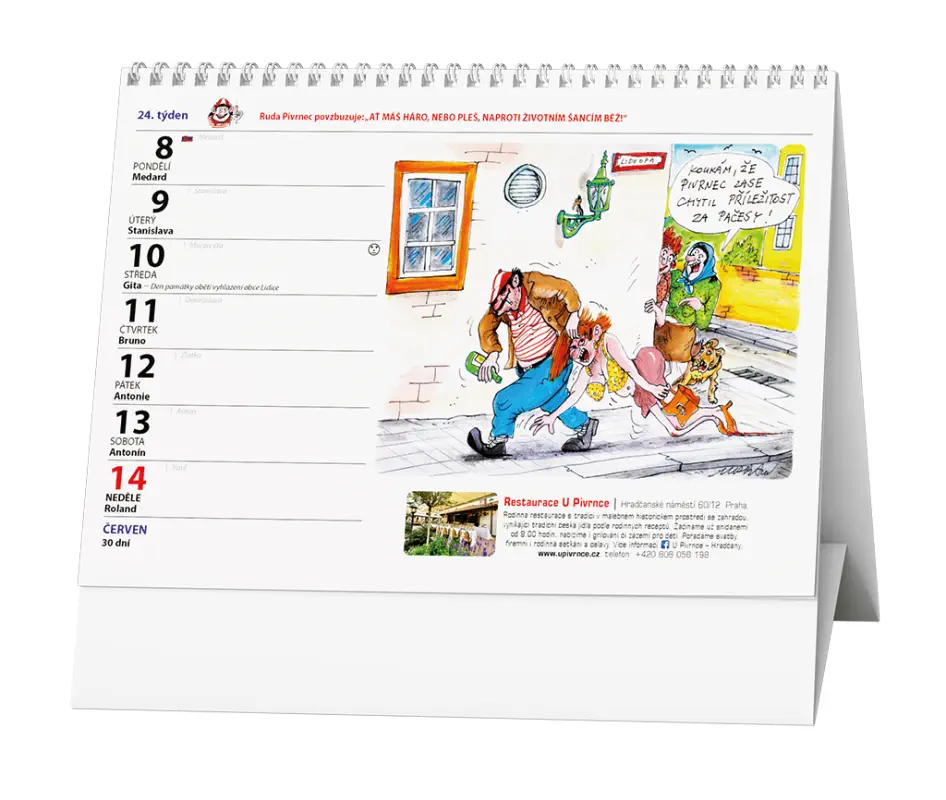 Stolní kalendář 2026 Urban… Dobijte si baterky s Pivrncem