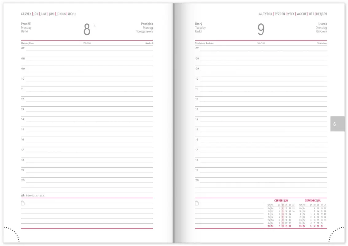 NOTIQUE Denní diář Balakon 2026, zelený, 15 x 21 cm