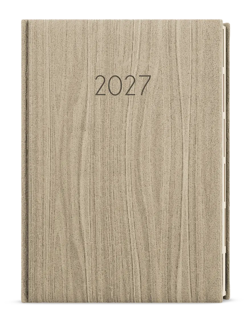 Diář 2027 Denní diář - Ctirad s výsekem - Wood - A5 - světle hnědá