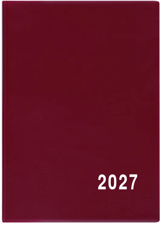 Diář 2027 Měsíční diář - Anežka - PVC - bordó