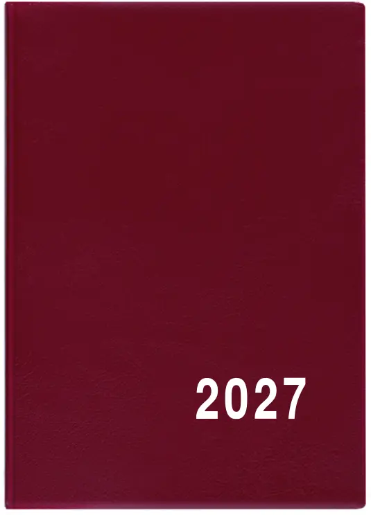 Diář 2027 Týdenní diář - Hynek - PVC - bordó