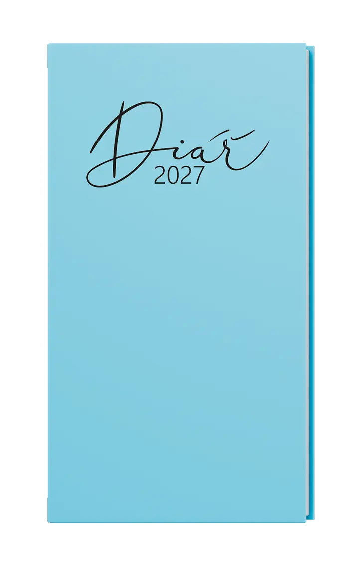 Diář 2027 Týdenní diář - Jakub - Pastel - kapesní - modrá