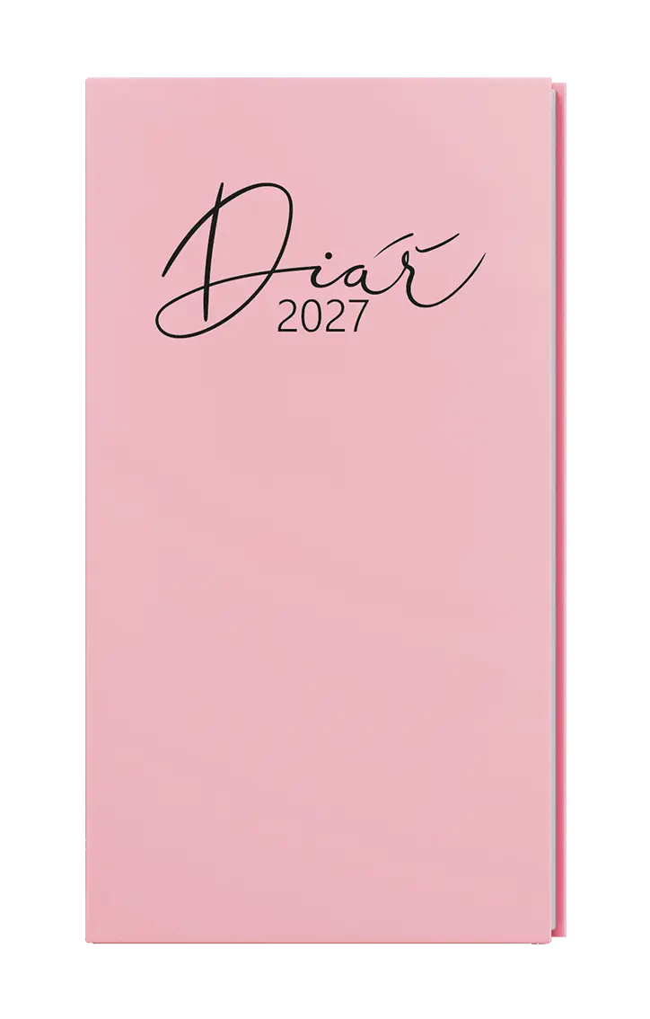 Diář 2027 Týdenní diář - Jakub - Pastel - kapesní - růžová