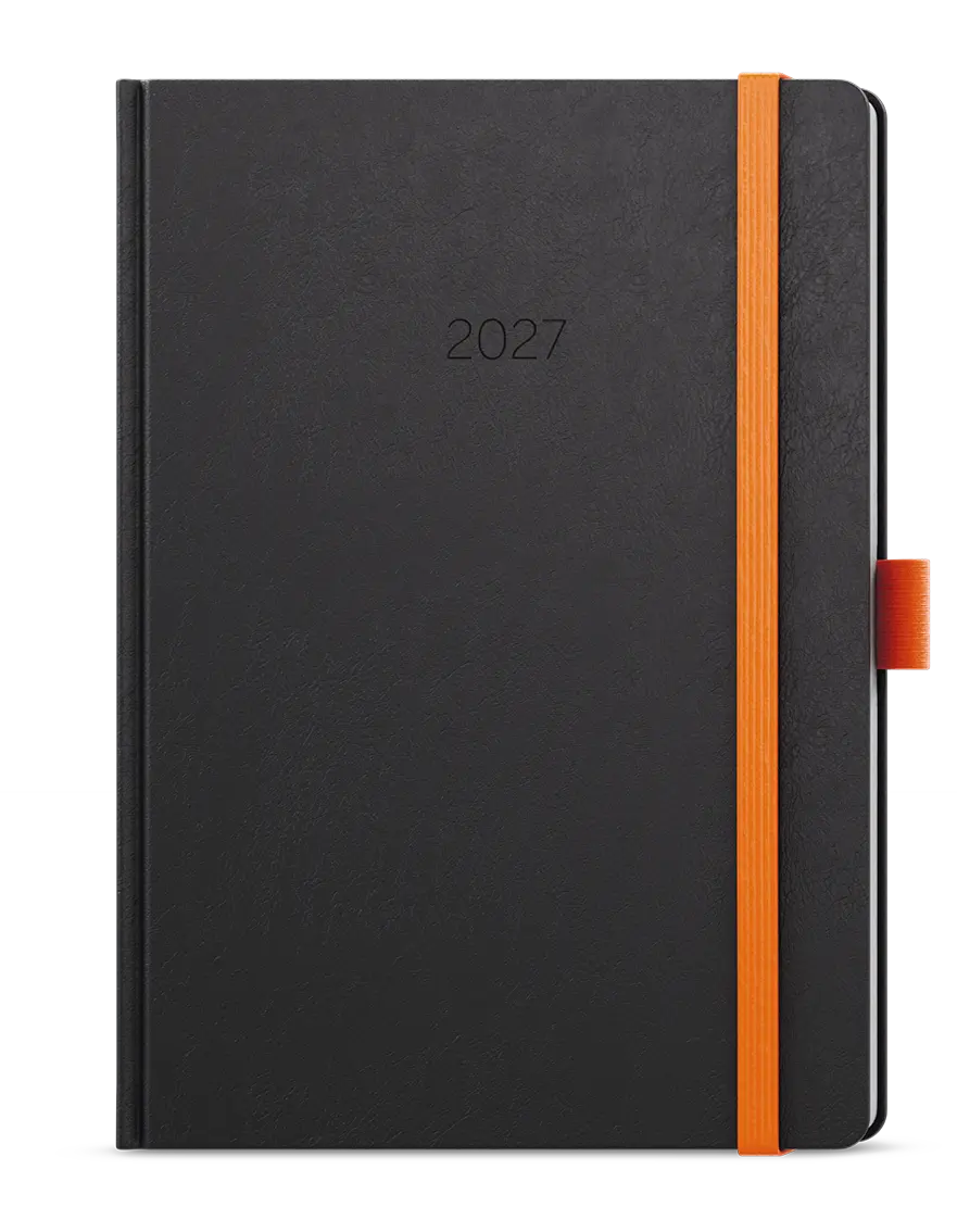 Diář 2027 Týdenní diář - Oskar - Nora - A5 - oranžová