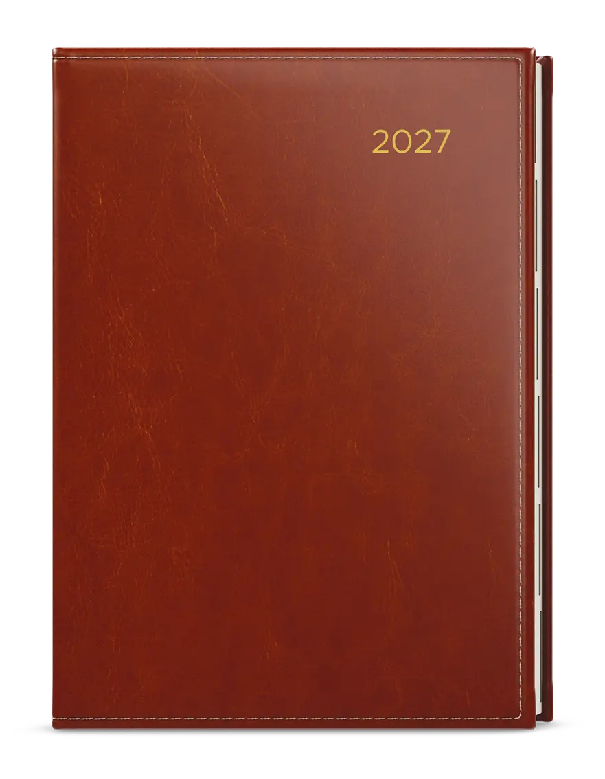 Diář 2027 Týdenní diář - Oskar - Premier - A5 - hnědá