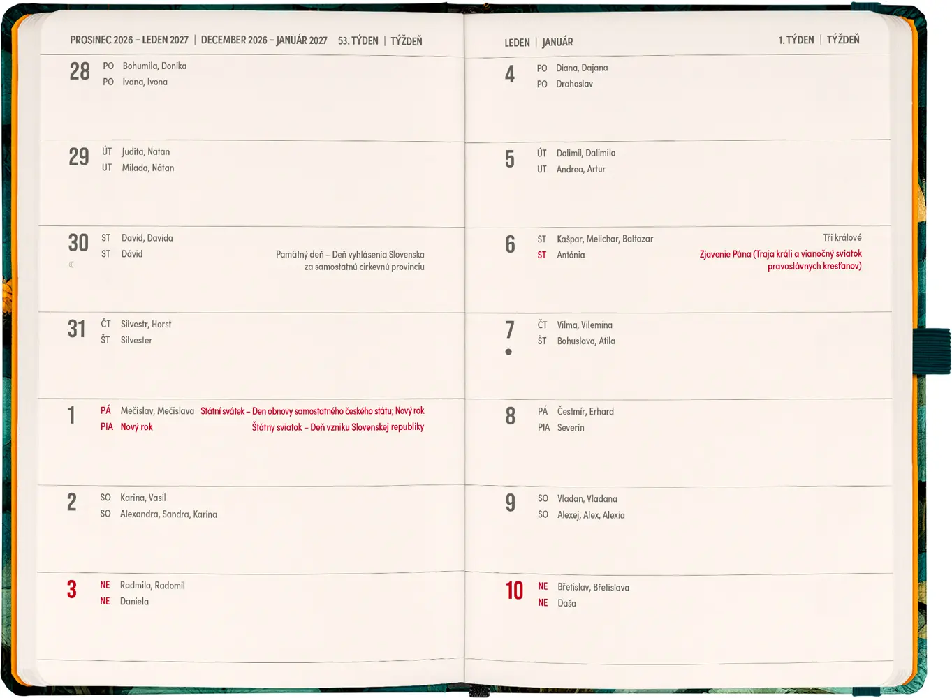 NOTIQUE Planbook diář/notes Kočka 2027, 13 x 21 cm