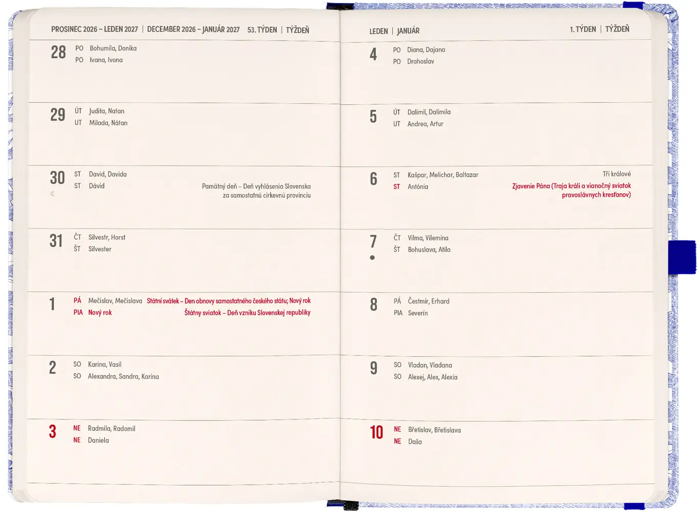 NOTIQUE Planbook diář/notes Pod mořem  2027, 13 x 21 cm