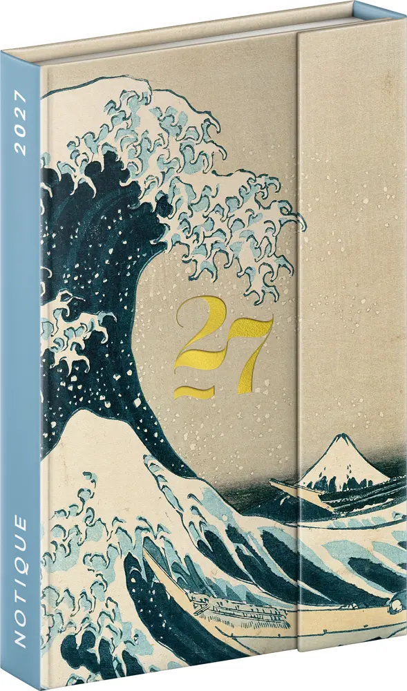 NOTIQUE Týdenní magnetický diář Katsushika Hokusai 2027, 11 x 16 cm