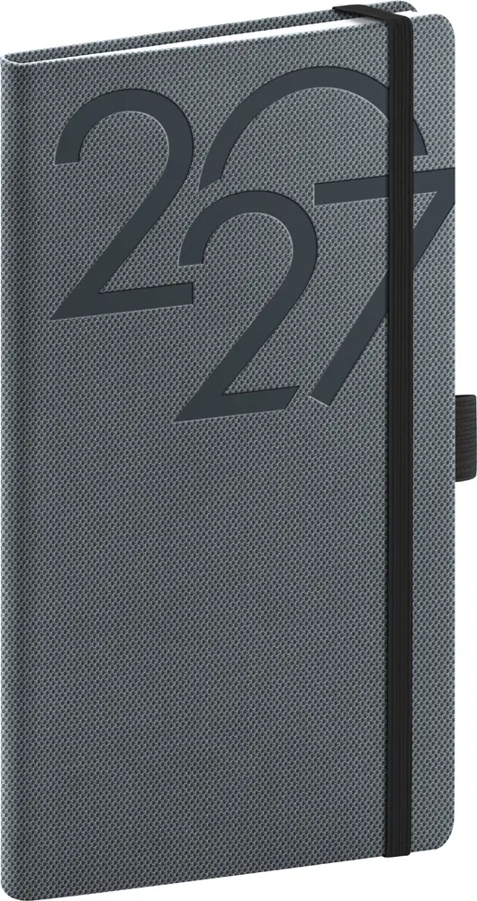 NOTIQUE Kapesní diář Ajax 2027, černý, 9 x 15,5 cm