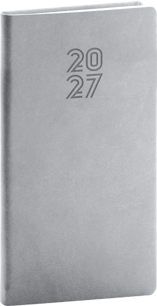 NOTIQUE Kapesní diář Aprint 2027, šedý, 9 x 15,5 cm
