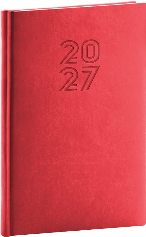 NOTIQUE Týdenní diář Aprint 2027, červený, 15 x 21 cm