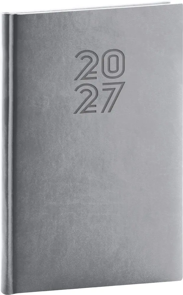NOTIQUE Týdenní diář Aprint 2027, šedý, 15 x 21 cm