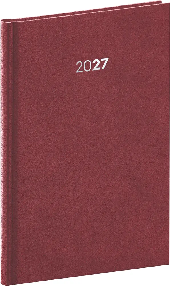 NOTIQUE Týdenní diář Balakon 2027, bordó, 15 x 21 cm
