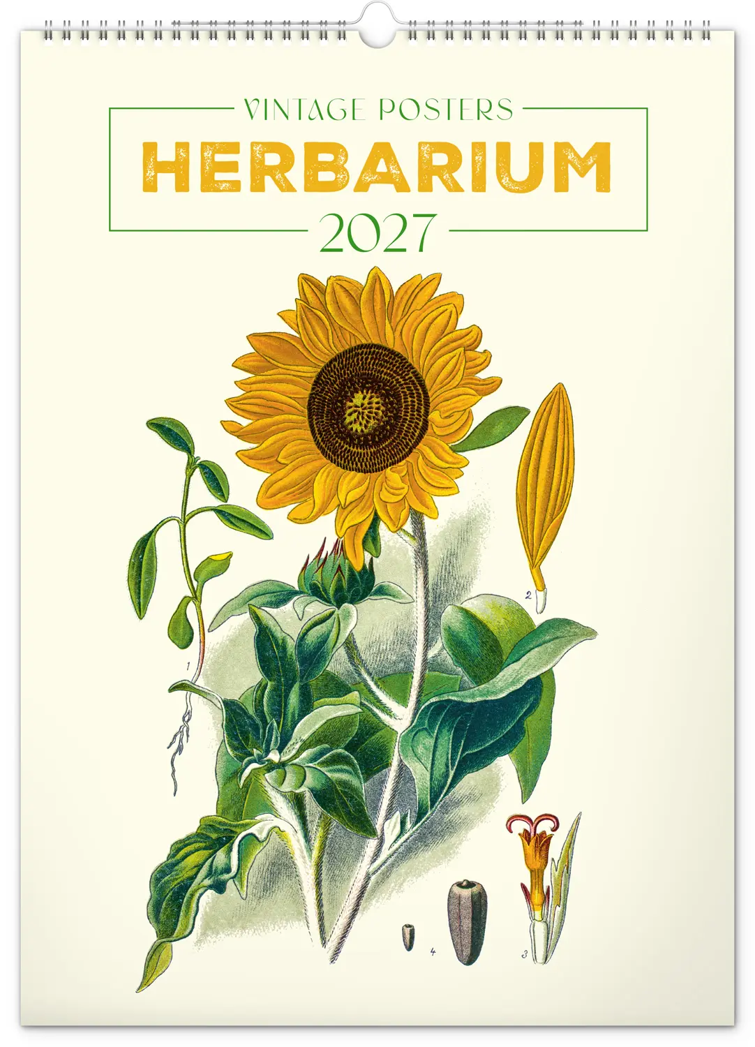 NOTIQUE Nástěnný kalendář Vintage plakáty – herbář 2027, 33 x 46 cm