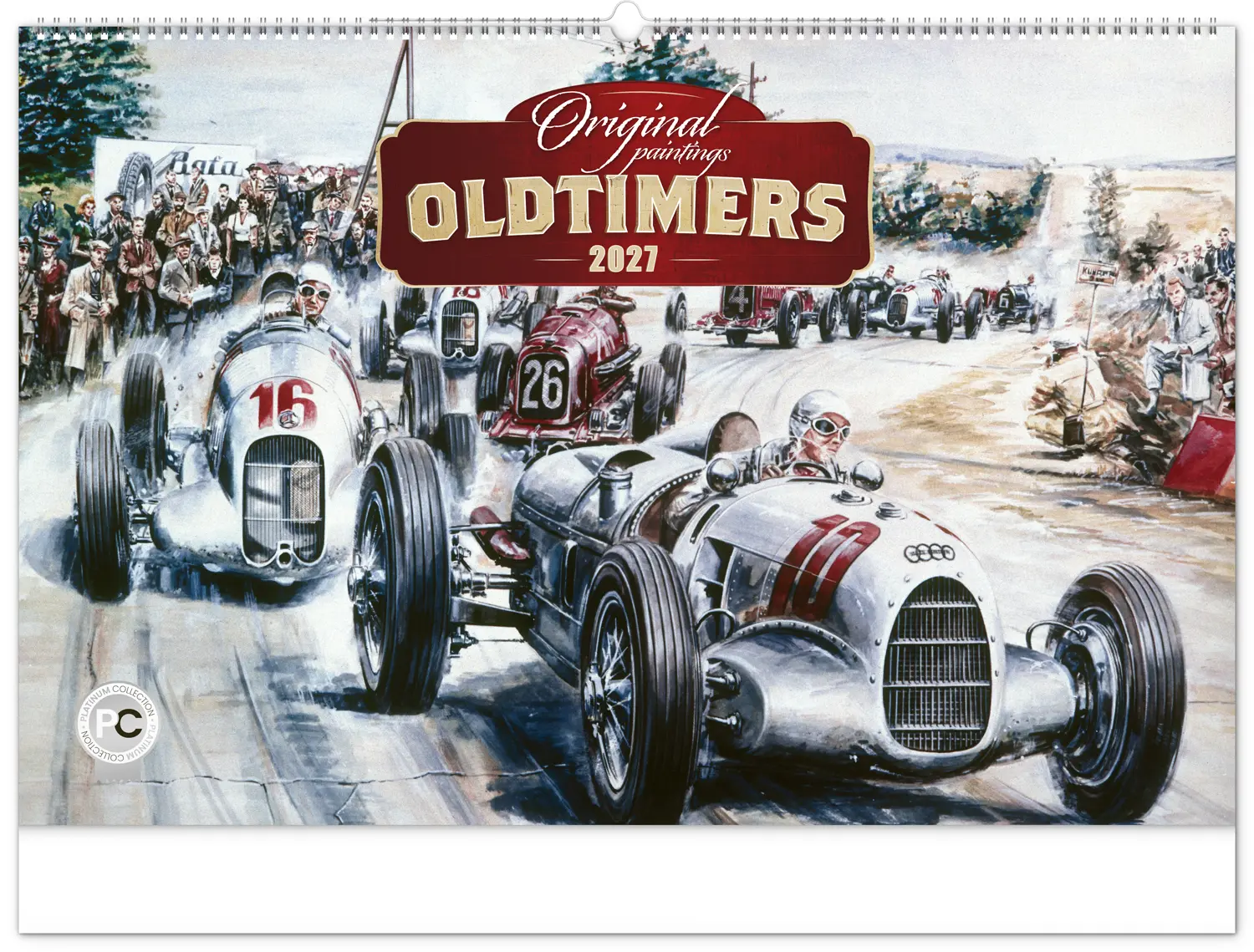 NOTIQUE Nástěnný kalendář Oldtimers – Václav Zapadlík 2027, 64 x 42 cm