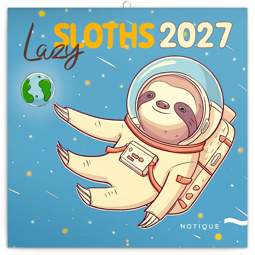 NOTIQUE Poznámkový kalendář Pohodoví lenochodi 2027, 30 x 30 cm