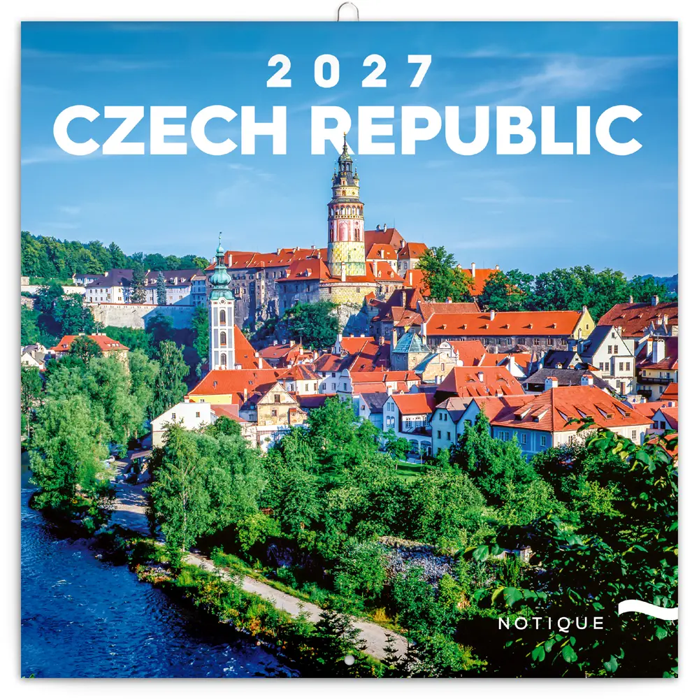 NOTIQUE Poznámkový kalendář Česká republika 2027, 20 x 20 cm
