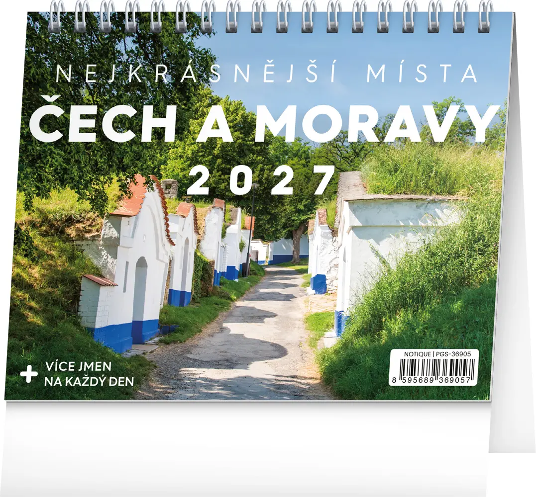 NOTIQUE Stolní kalendář Nejkrásnější místa Čech a Moravy 2027, 16,5 x 13 cm