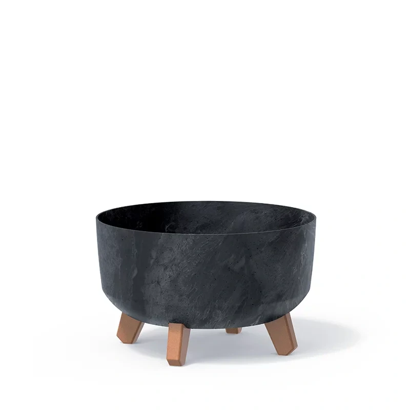 Květináč Gracia Low Beton Effect 23.5cm šedá