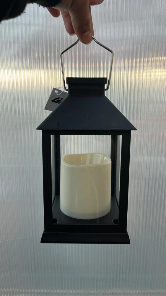 Solární plastová lampa černá 10,5x20cm