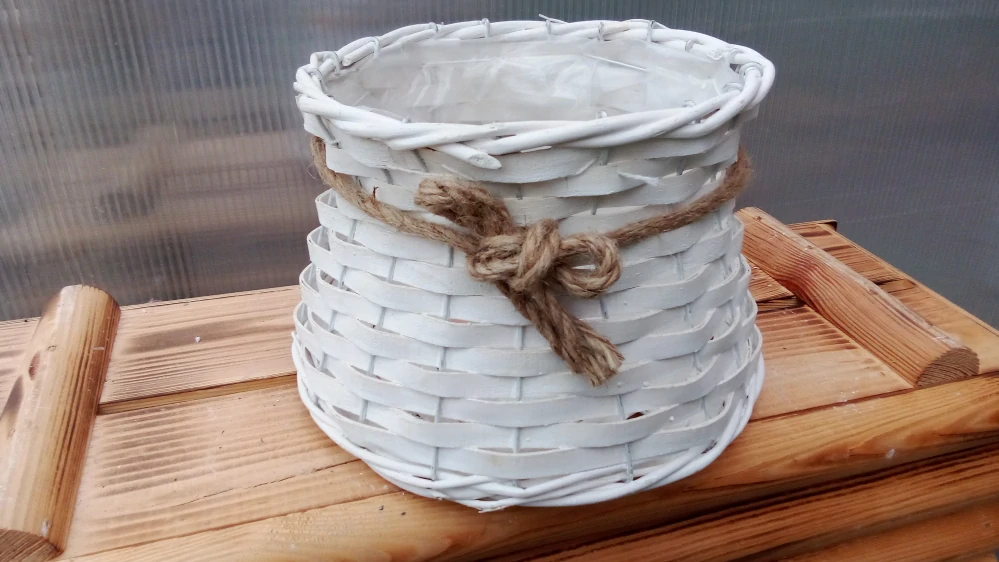 Dřevěná dekorativní mísa- bílá 23cm