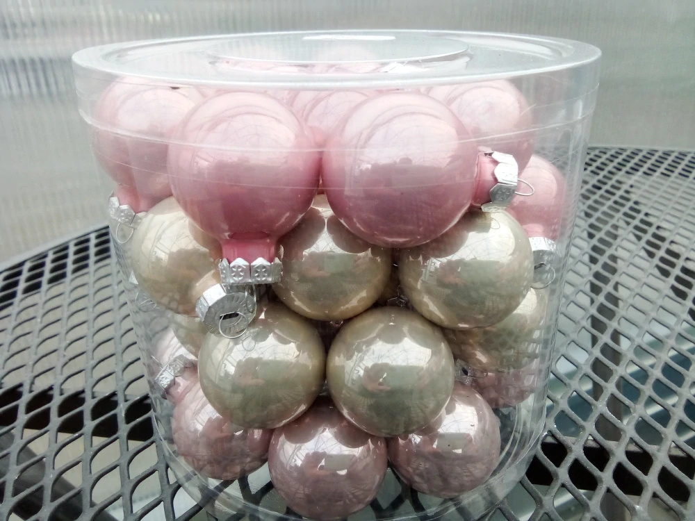 Vánoční dekorace - Koule mix Pink Cream - 3cm - cca45ks/bal