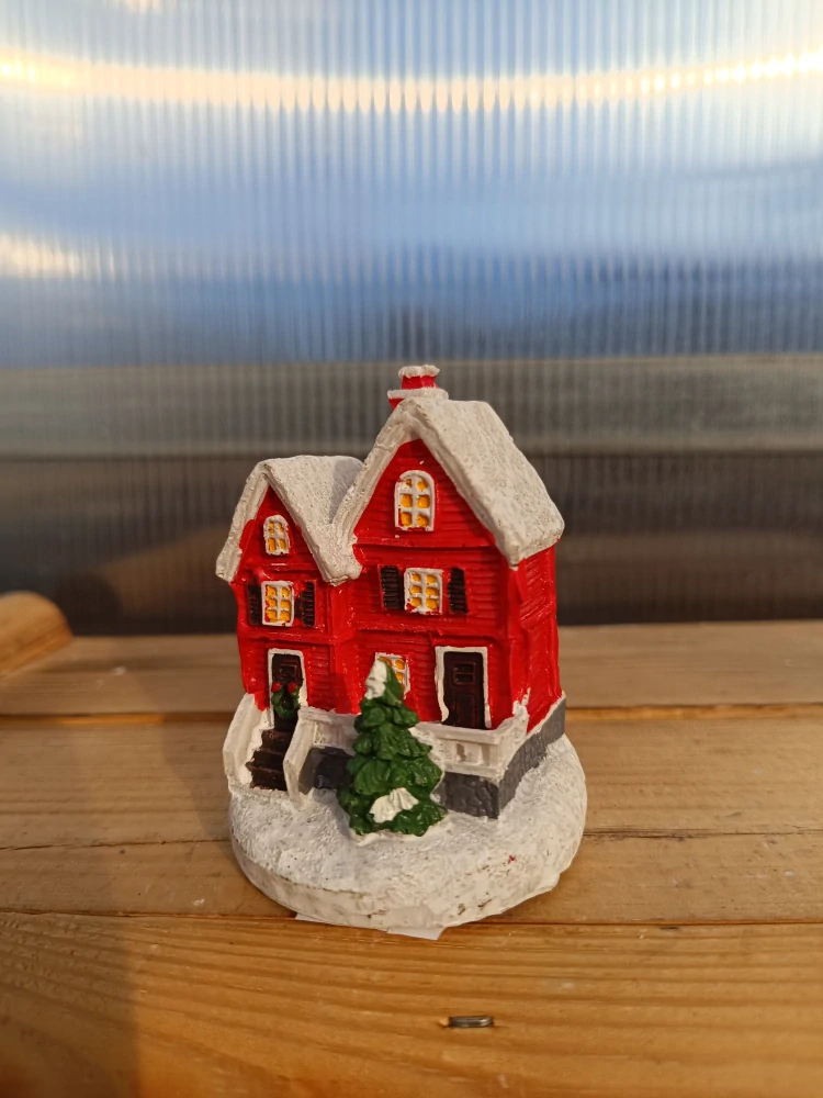 Vánoční dekorace - Dvojdomek - 6x6x9cm
