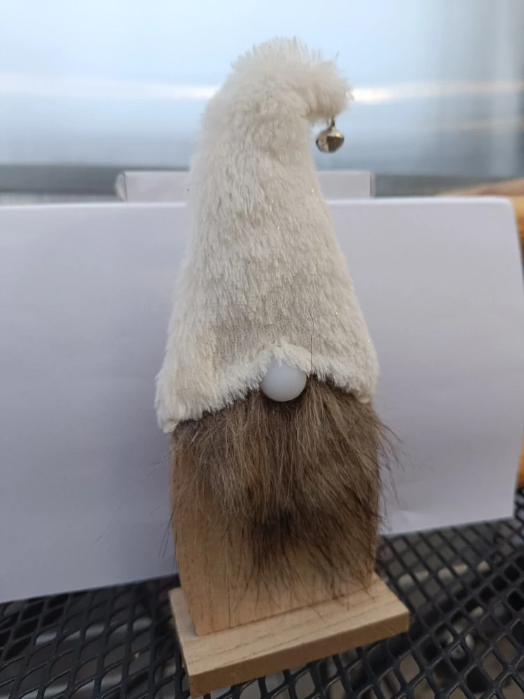 Dřevěný skřítek na baterky bílý - 25cm