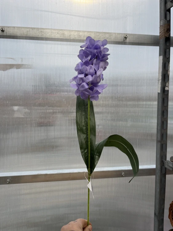 Umělá květina - Hyacint fialový s listem 58cm