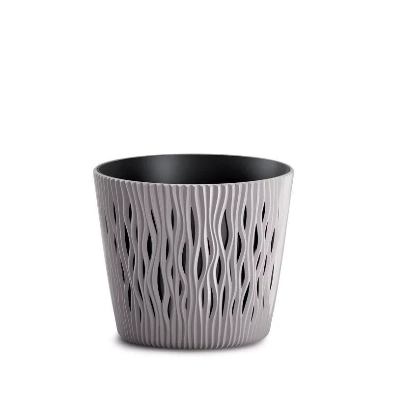 Květináč SANDY ROUND s vkladem mocca 12.8cm