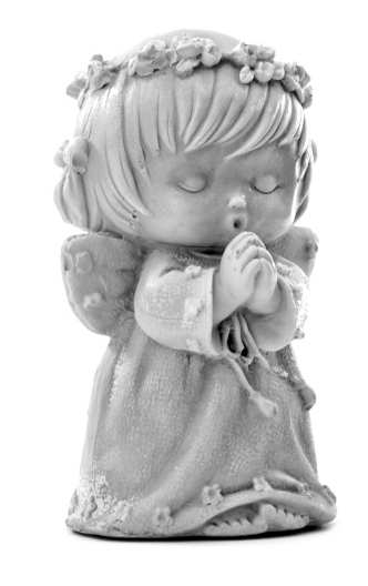 Andělíček - sádrová figurka v.13cm šedá