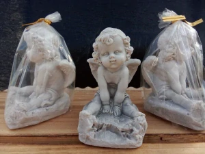 Andělíček - sádrová figurka v.8cm šedá