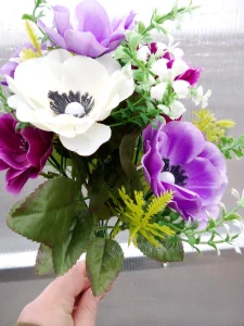 Uměla kytice - Sasanka mix barev 30cm