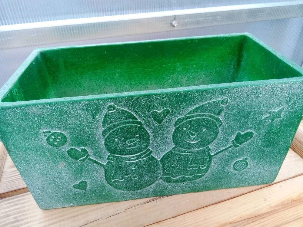 Keramický květináč s vánočním motivem zelený 27cm