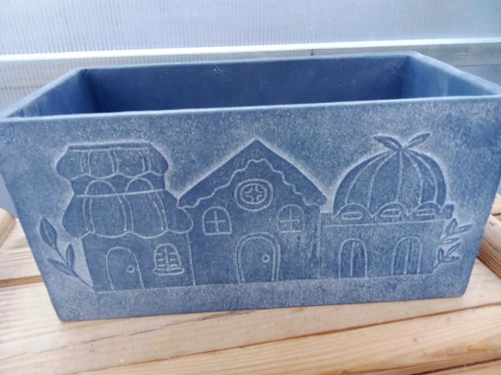 Keramický květináč s vánočním motivem modrý 27cm