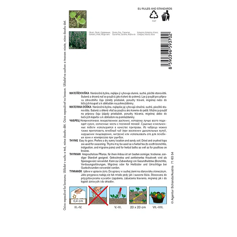 Mateřídouška obecná - osivo