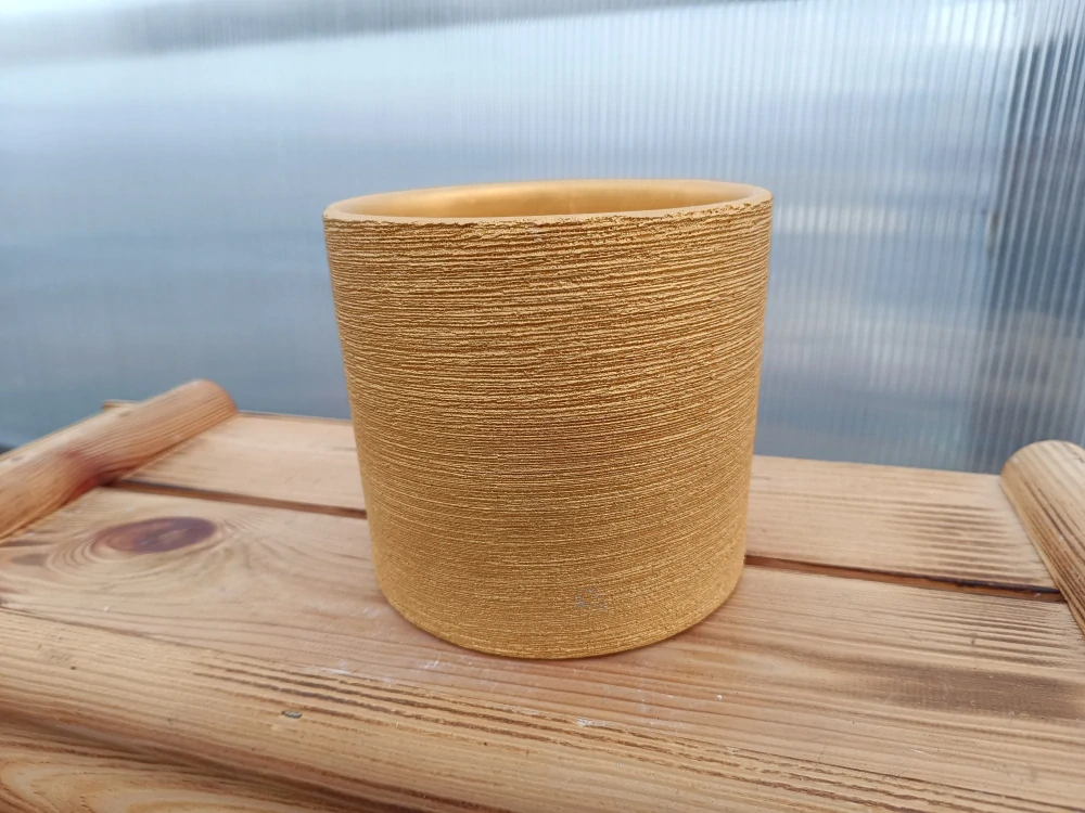 Květináč keramický - zlatý 14cm