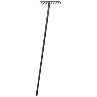 TOPTRADE hrábě standard, 14 zubů, kovové, kovová násada, délka 1500mm, Profi