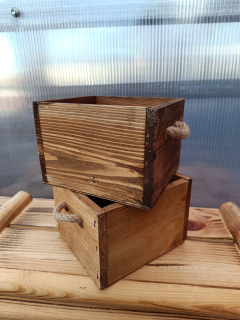 Dřevěný dekorační truhlík - šuplík přírodní 14x16cm