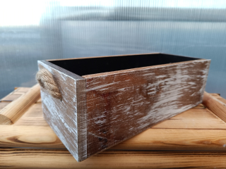 Dřevěný dekorační truhlík - šuplík přírodní 32x14cm