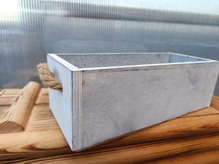 Dřevěný dekorační truhlík - šuplík bílý 32x14cm