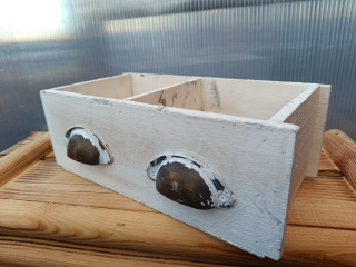 Dřevěný dekorační truhlík - dvojšuplík bílý 28x14cm