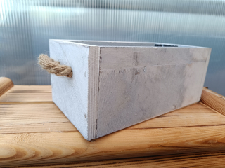 Dřevěný dekorační truhlík - šuplík bílý 25x14cm