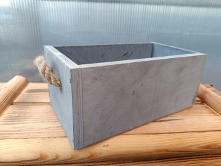 Dřevěný dekorační truhlík - šuplík šedý 25x14cm
