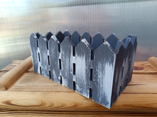 Dřevěná dekorační ohrádka šedá 23x12cm