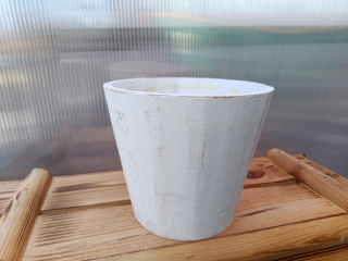 Dřevěná dekorační miska bílá 18cm
