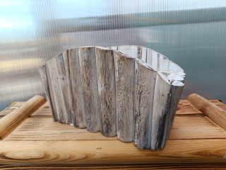 Dřevěný dekorační truhlík - oblouk bílý 24x12cm